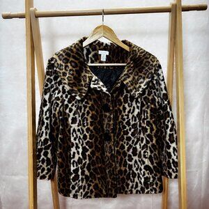 Chicos Leopard Fur Jacket